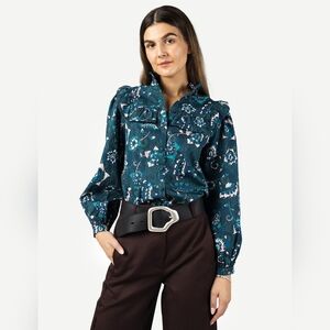 SUNCOO Emerald Floral Blouse